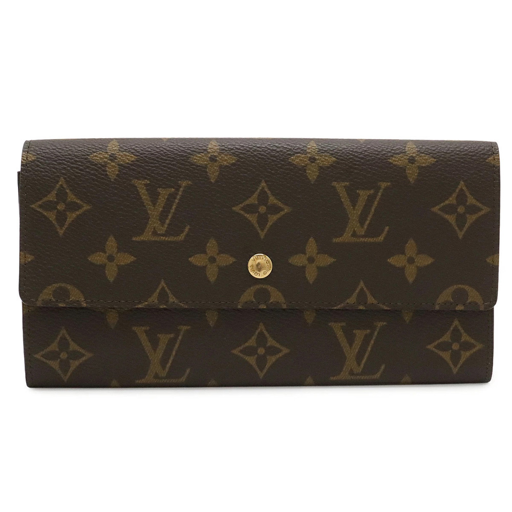 LOUIS VUITTON Monogram Pochette Portemonnaie Credit Flap Wallet Bi fold Long